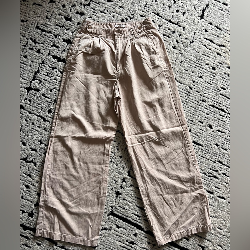 Madewell Wide Leg Pants in Light Tan